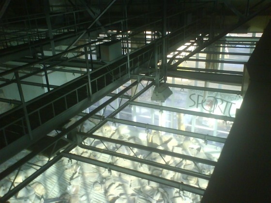 Aquacentrum Pardubice demontáž podhledu