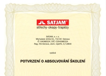 Certifikát SATJAM